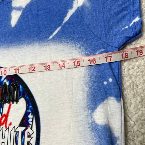 Americana Scream Red White Blue Bleached Tee Large - Picture 5 of 7